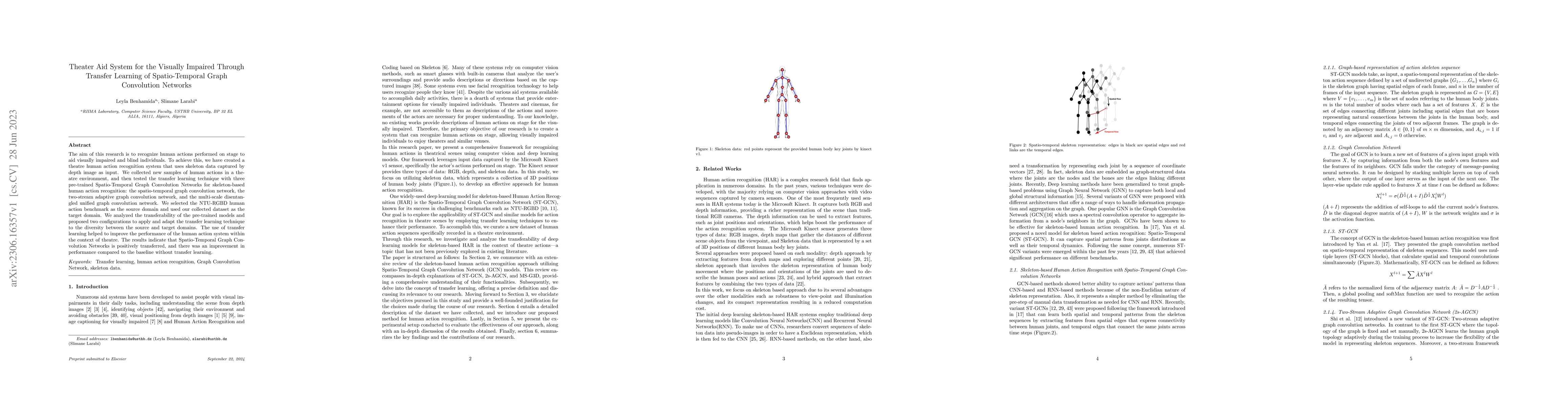 Thumbnail for Theater Aid System for the Visually Impaired Through Transfer Learning
  of Spatio-Temporal Graph Convolution Networks