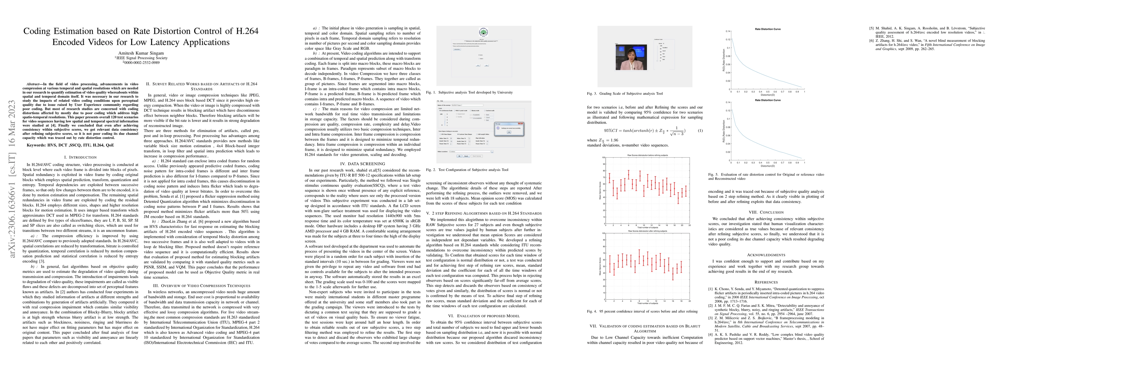 Thumbnail for Coding Estimation based on Rate Distortion Control of H.264 Encoded
  Videos for Low Latency Applications