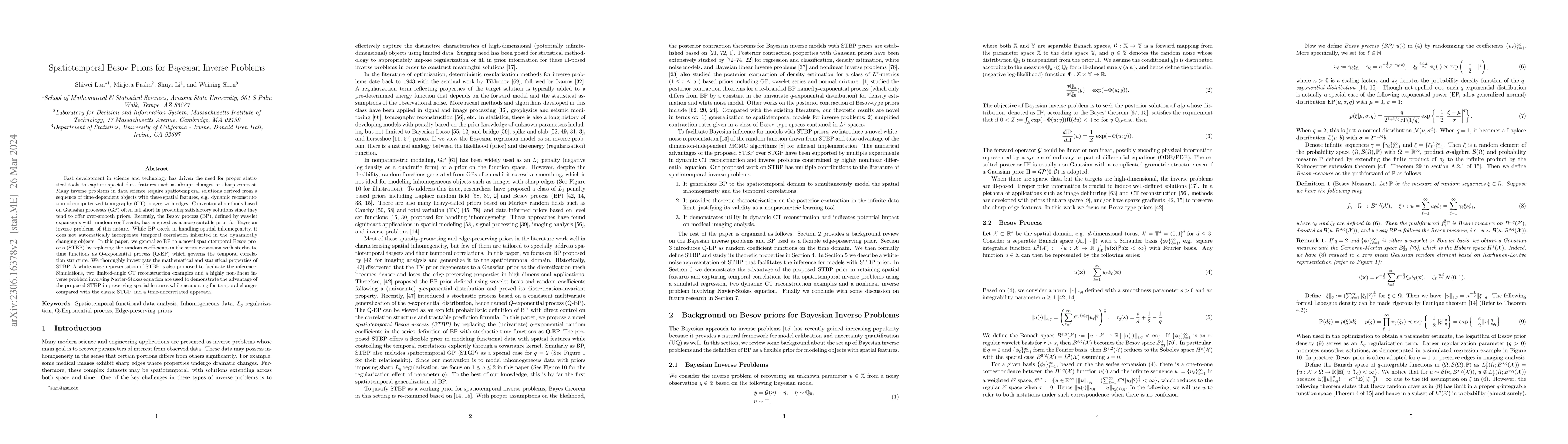 Thumbnail for Spatiotemporal Besov Priors for Bayesian Inverse Problems