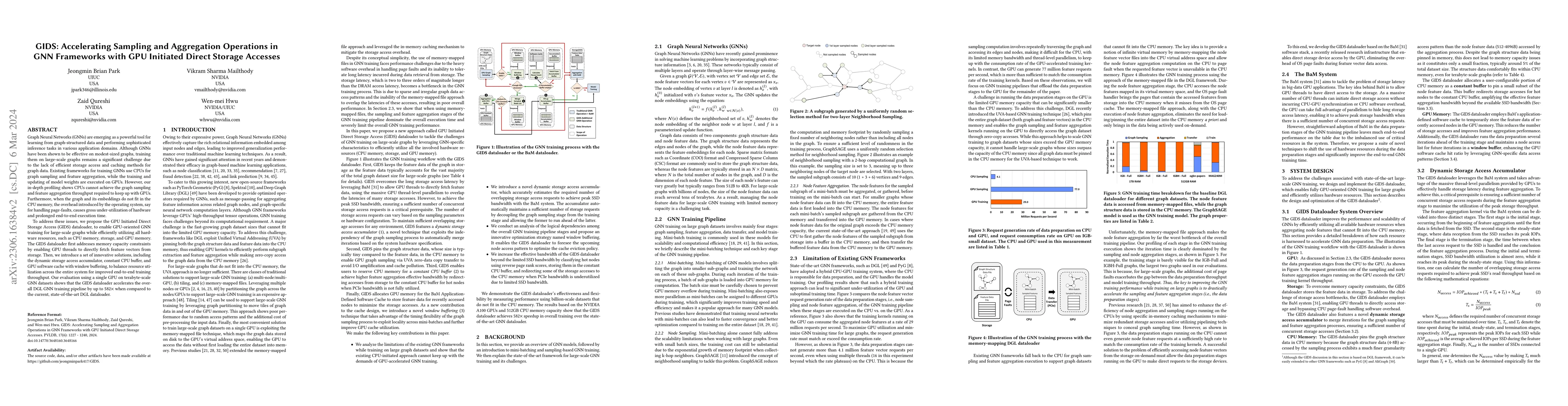 Thumbnail for Accelerating Sampling and Aggregation Operations in GNN Frameworks with
  GPU Initiated Direct Storage Accesses