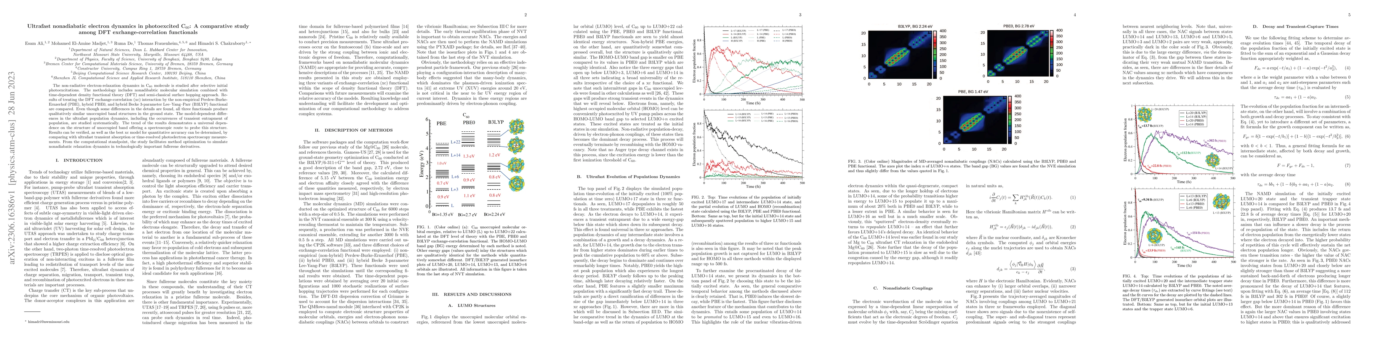Thumbnail for Ultrafast nonadiabatic electron dynamics in photoexcited C60: A
  comparative study among DFT exchange-correlation functionals