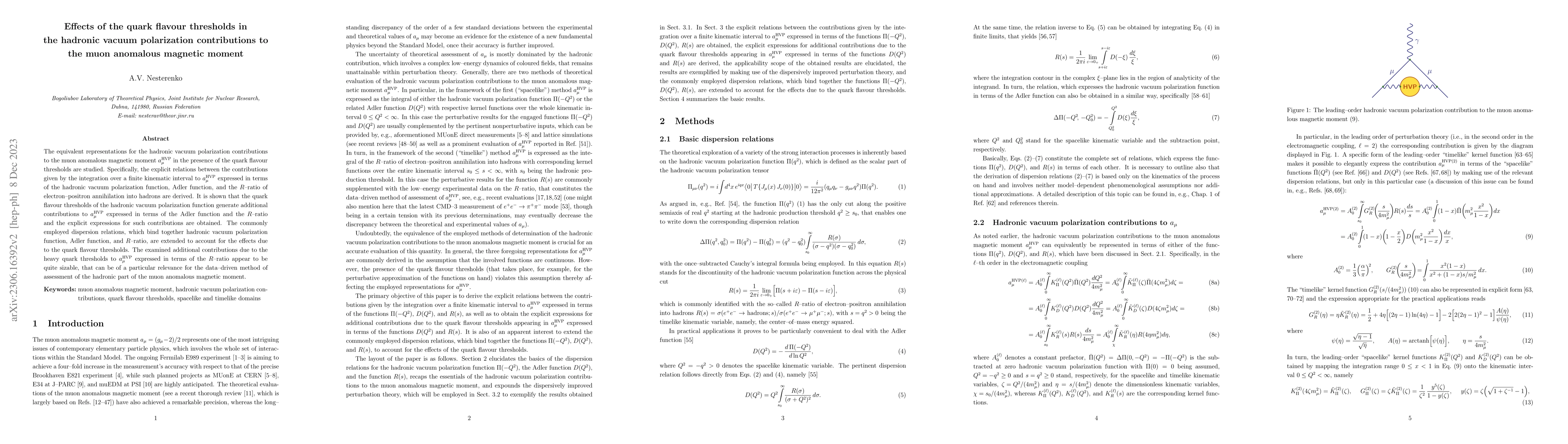 Thumbnail for Effects of the quark flavour thresholds in the hadronic vacuum
  polarization contributions to the muon anomalous magnetic moment