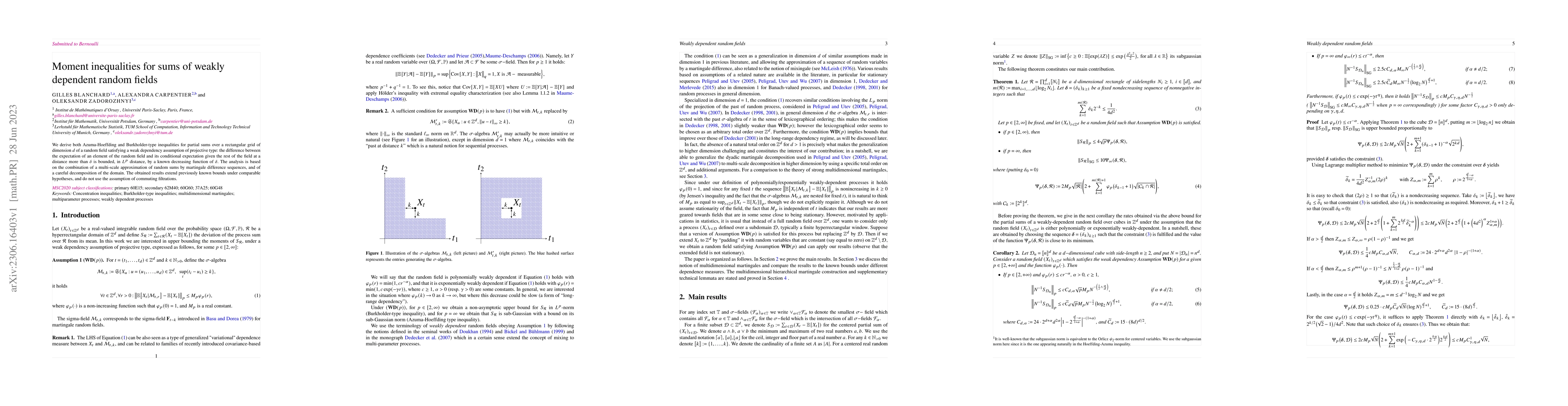 Thumbnail for Moment inequalities for sums of weakly dependent random fields