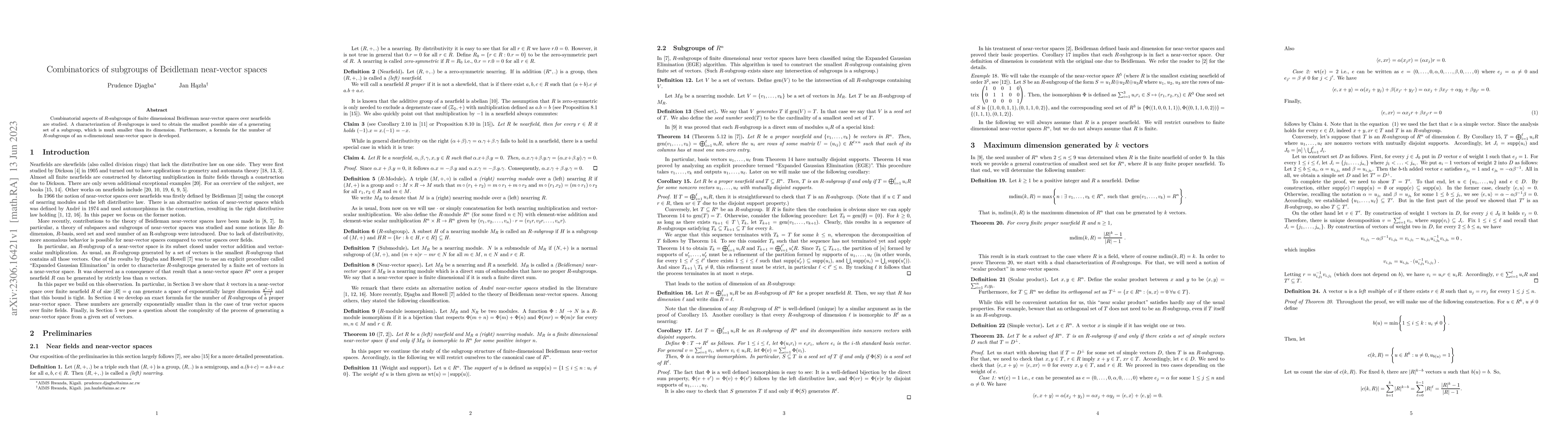 Thumbnail for Combinatorics of subgroups of Beidleman near-vector spaces