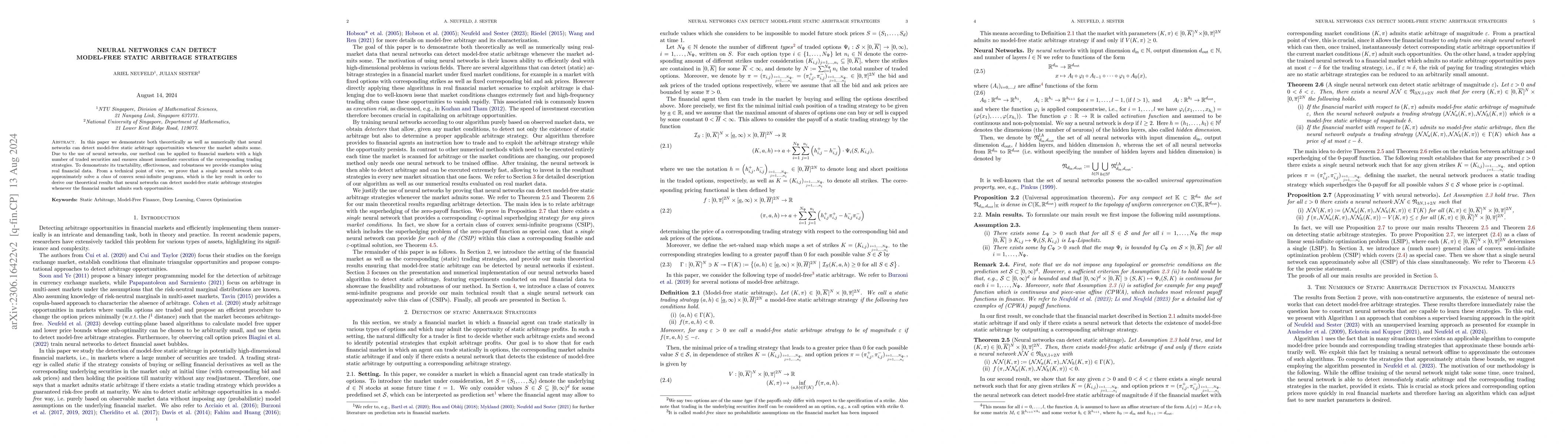 Thumbnail for Neural networks can detect model-free static arbitrage strategies