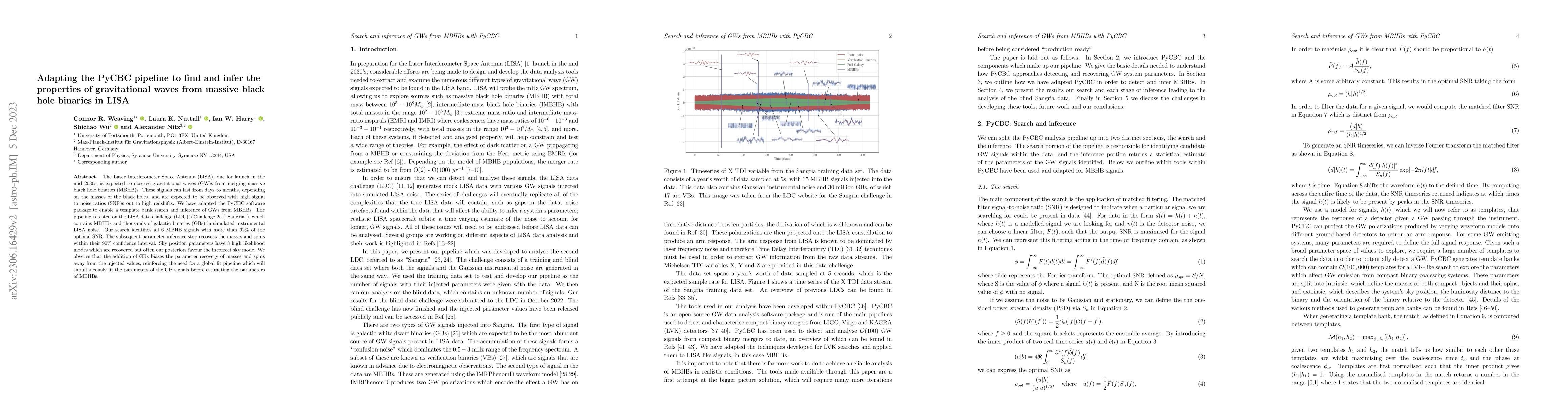 Thumbnail for Adapting the PyCBC pipeline to find and infer the properties of
  gravitational waves from massive black hole binaries in LISA