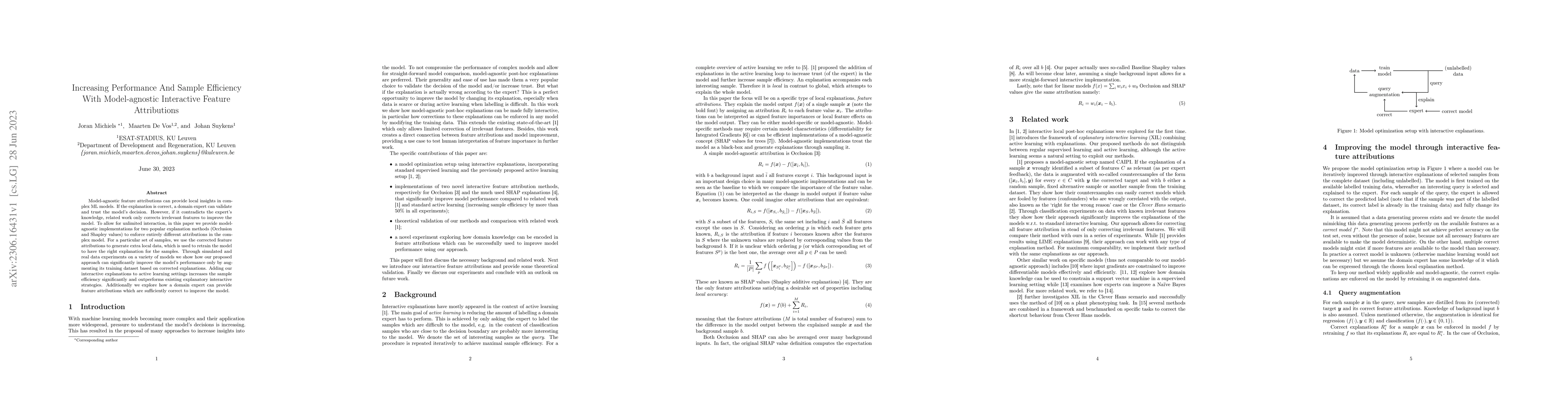 Thumbnail for Increasing Performance And Sample Efficiency With Model-agnostic
  Interactive Feature Attributions