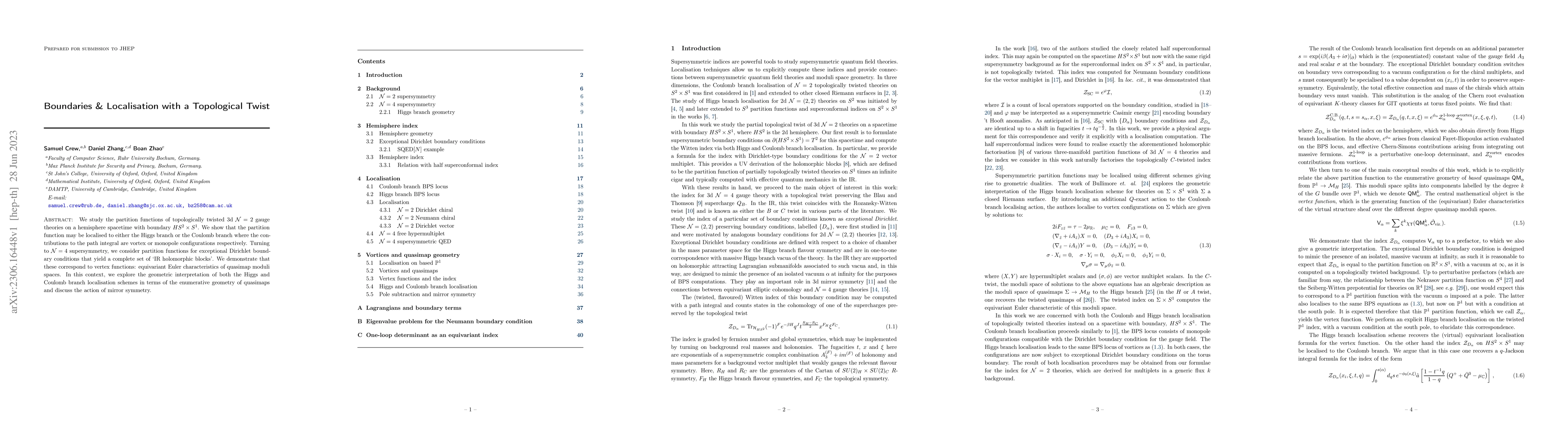 Thumbnail for Boundaries & Localisation with a Topological Twist