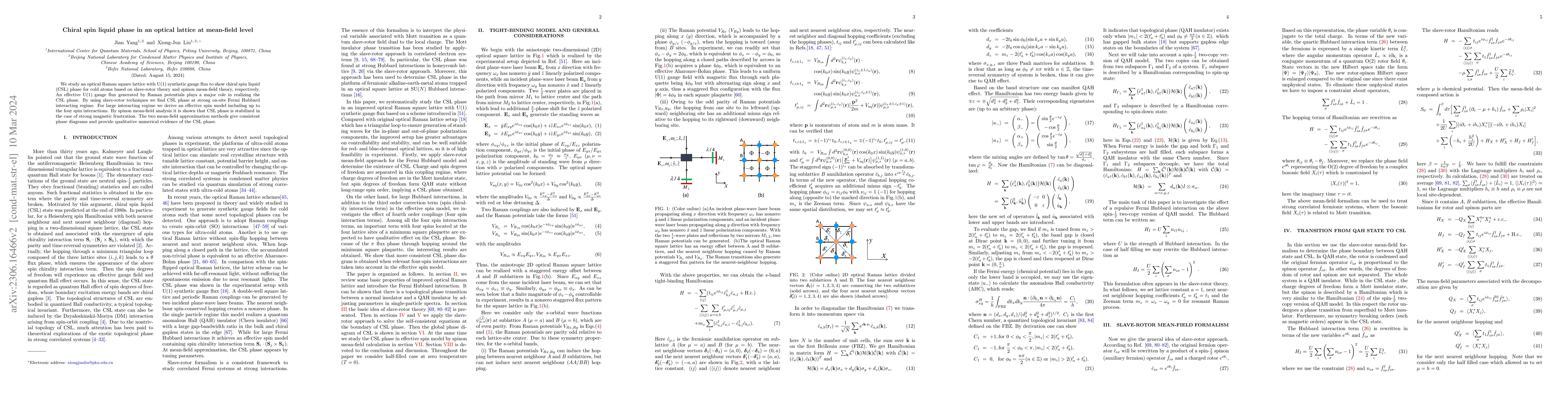 Thumbnail for Chiral spin liquid phase in an optical lattice at mean-field level