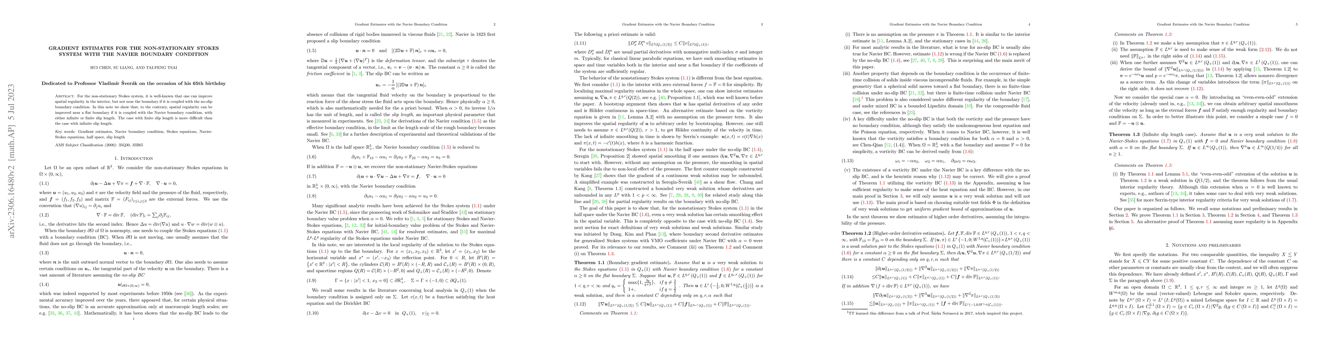 Thumbnail for Gradient estimates for the non-stationary Stokes system with the Navier
  boundary condition