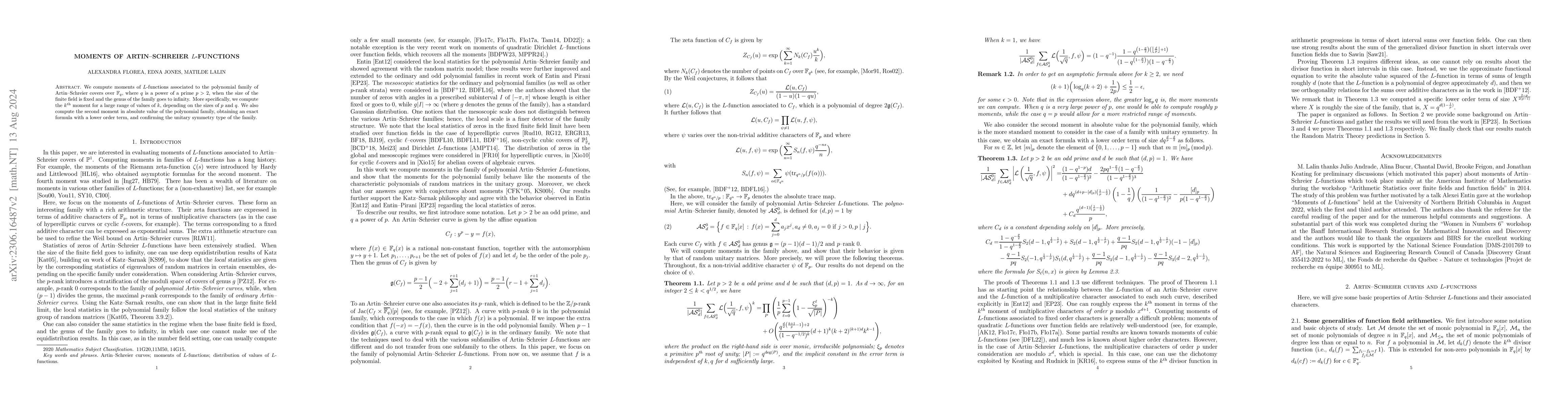 Thumbnail for Moments of Artin-Schreier L-functions