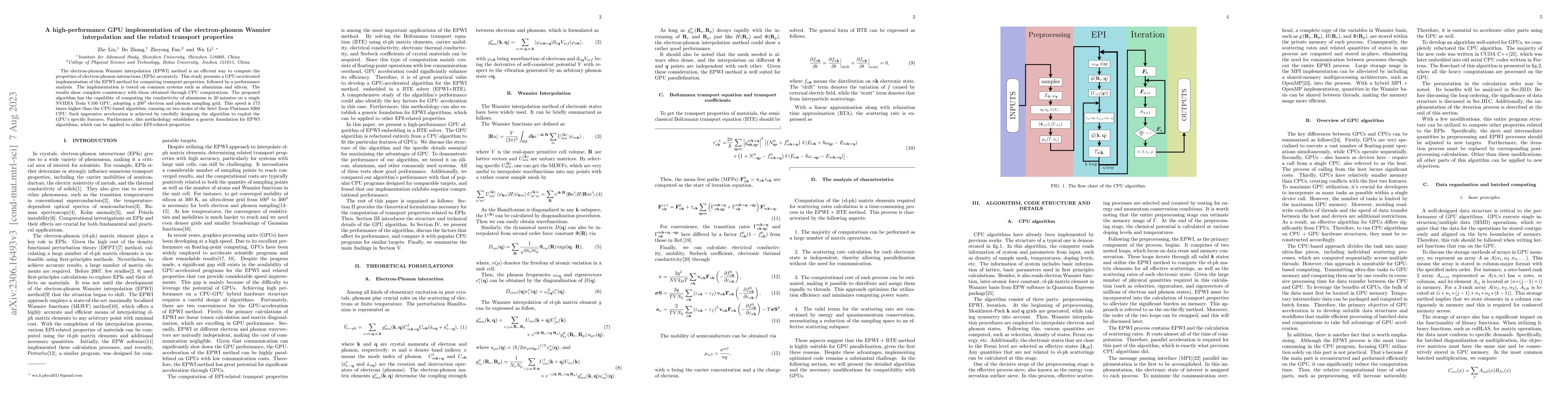 Thumbnail for A high-performance GPU implementation of the electron-phonon Wannier
  interpolation and the related transport properties