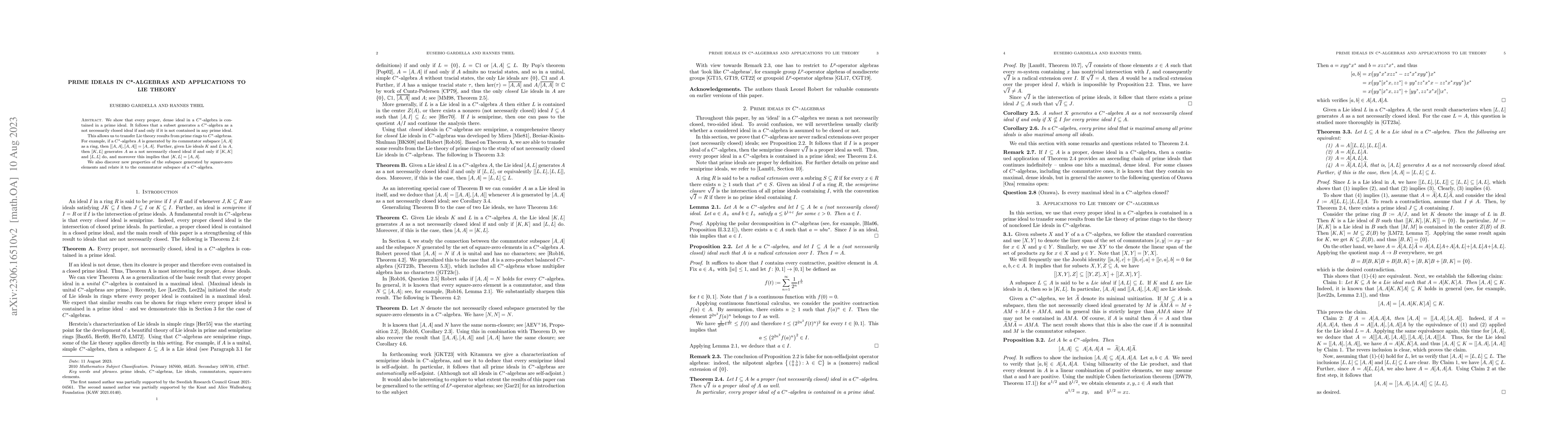Thumbnail for Prime ideals in C*-algebras and applications to Lie theory