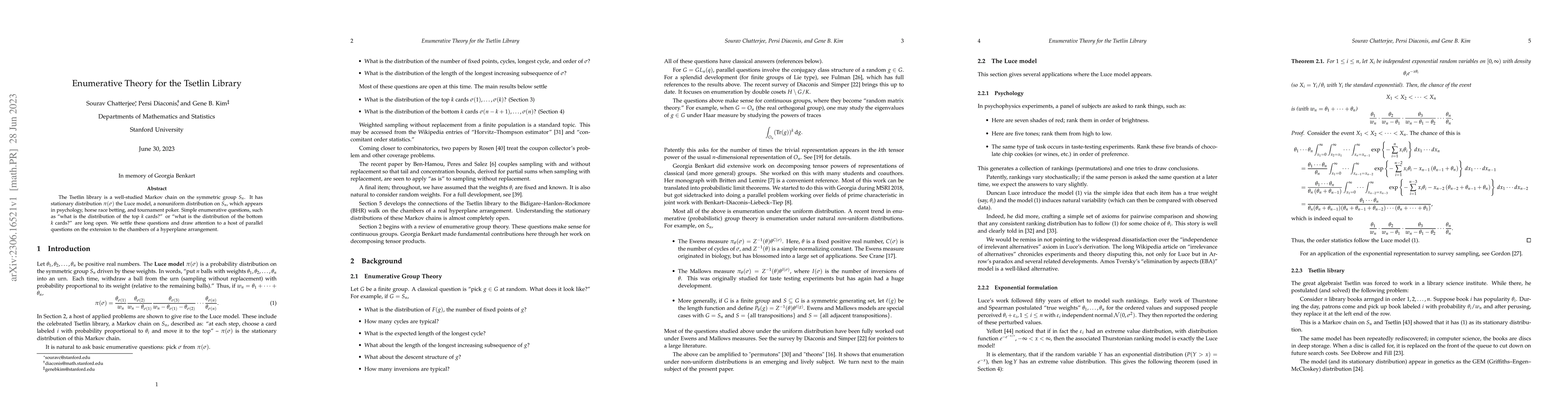Thumbnail for Enumerative Theory for the Tsetlin Library