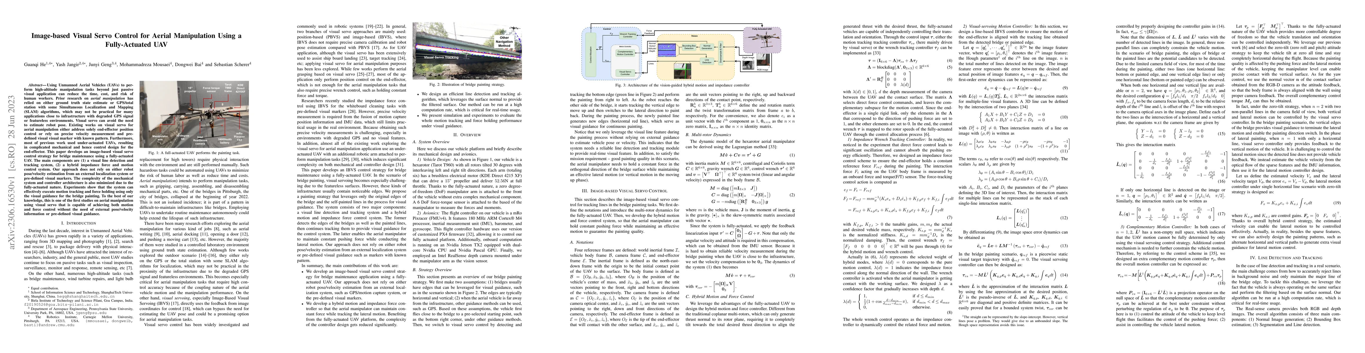 Thumbnail for Image-based Visual Servo Control for Aerial Manipulation Using a
  Fully-Actuated UAV