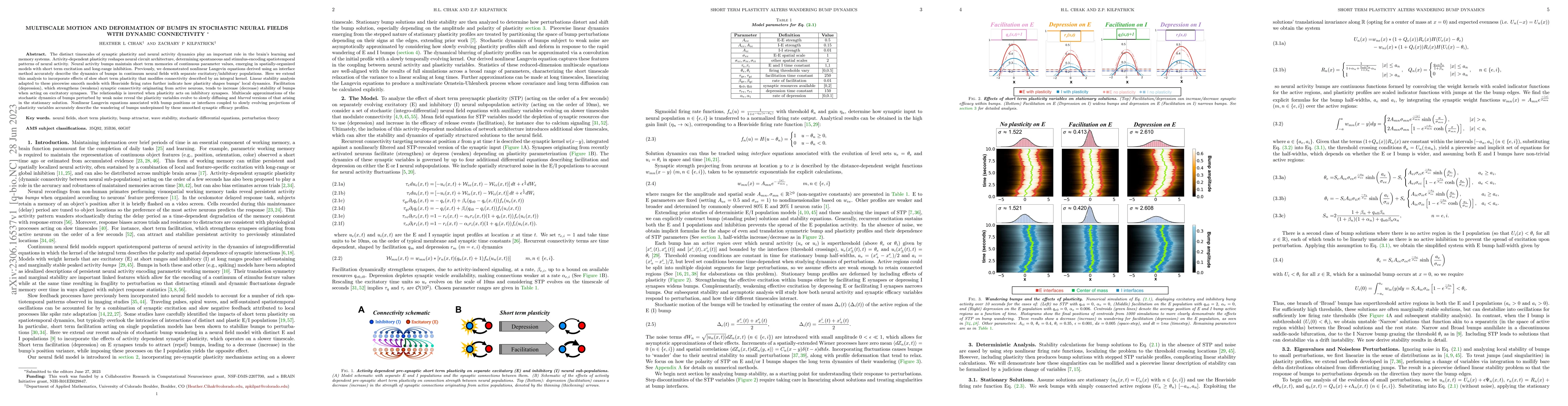 Thumbnail for Multiscale motion and deformation of bumps in stochastic neural fields
  with dynamic connectivity