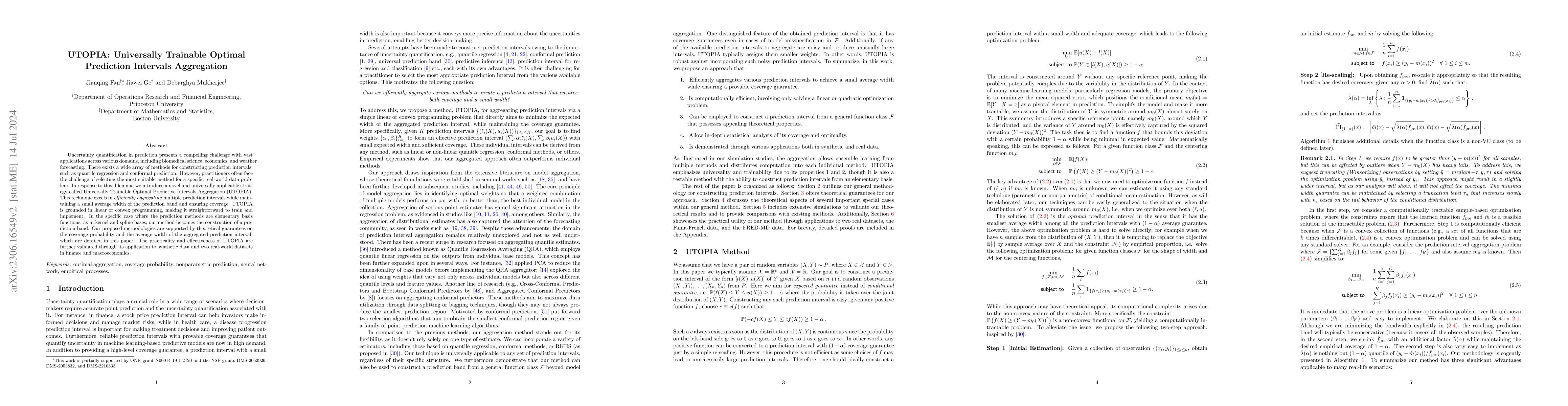 Thumbnail for UTOPIA: Universally Trainable Optimal Prediction Intervals Aggregation
