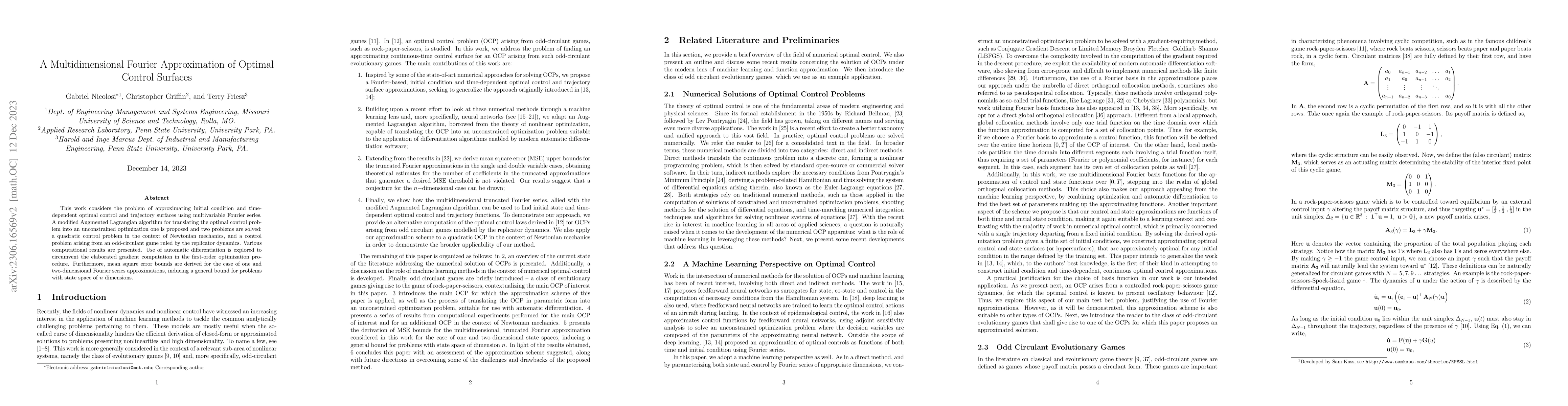 Thumbnail for A Multidimensional Fourier Approximation of Optimal Control Surfaces