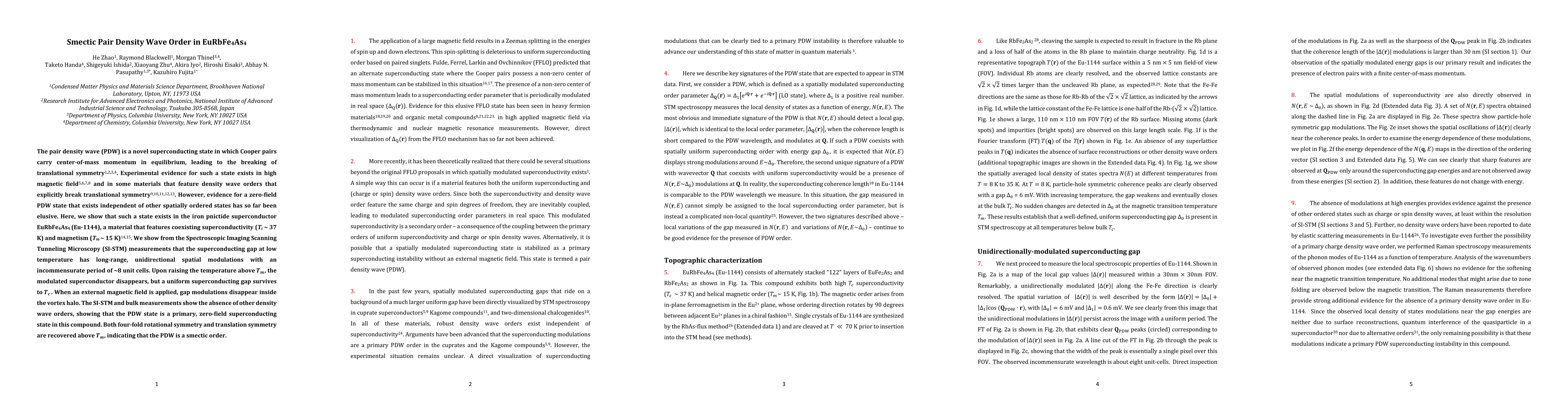 Thumbnail for Smectic Pair Density Wave Order in EuRbFe4As4