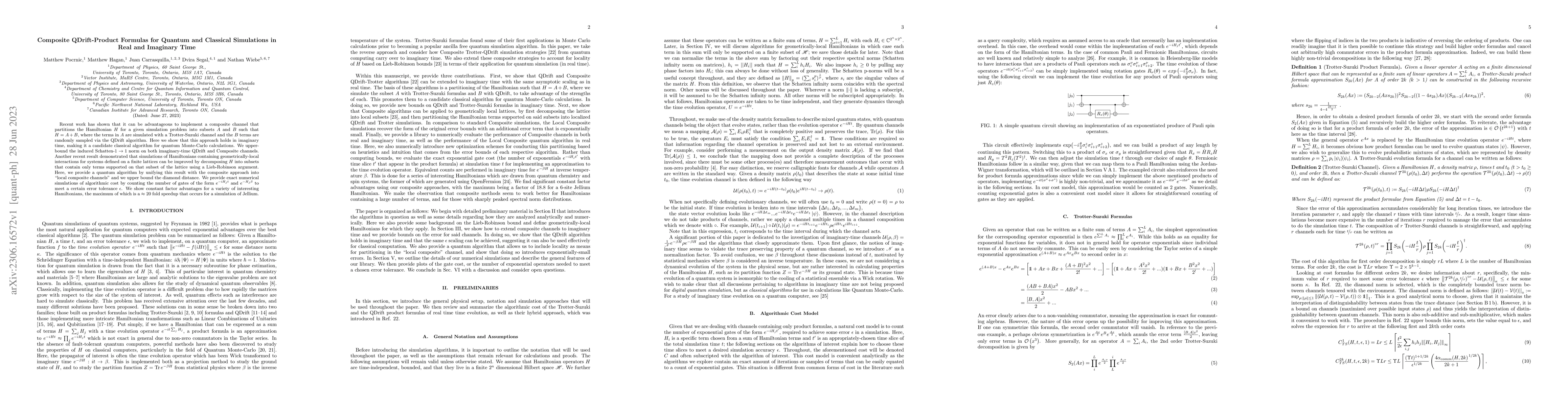 Thumbnail for Composite QDrift-Product Formulas for Quantum and Classical Simulations
  in Real and Imaginary Time