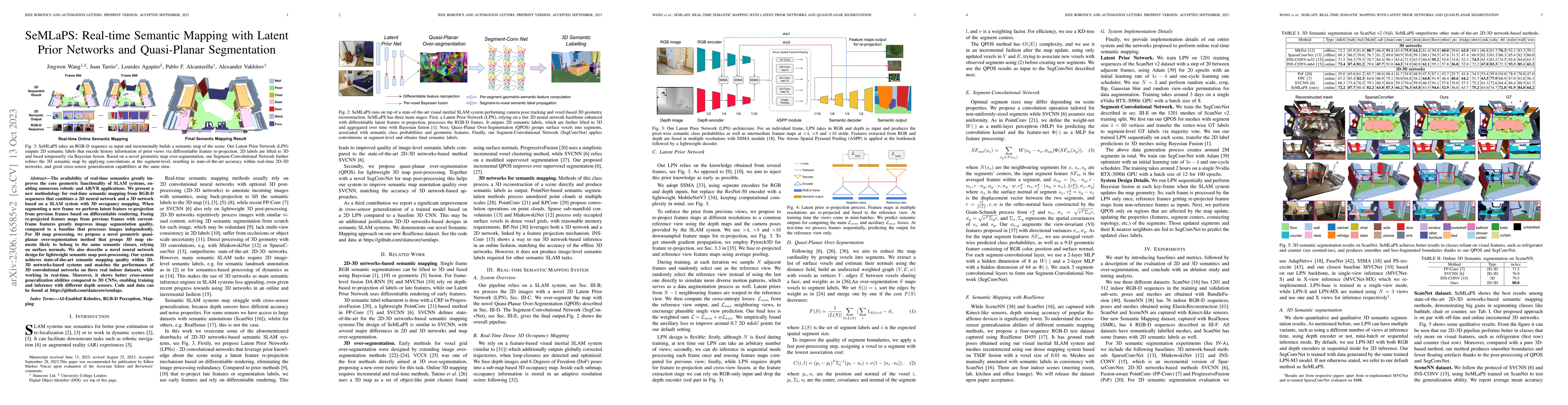 Thumbnail for SeMLaPS: Real-time Semantic Mapping with Latent Prior Networks and
  Quasi-Planar Segmentation