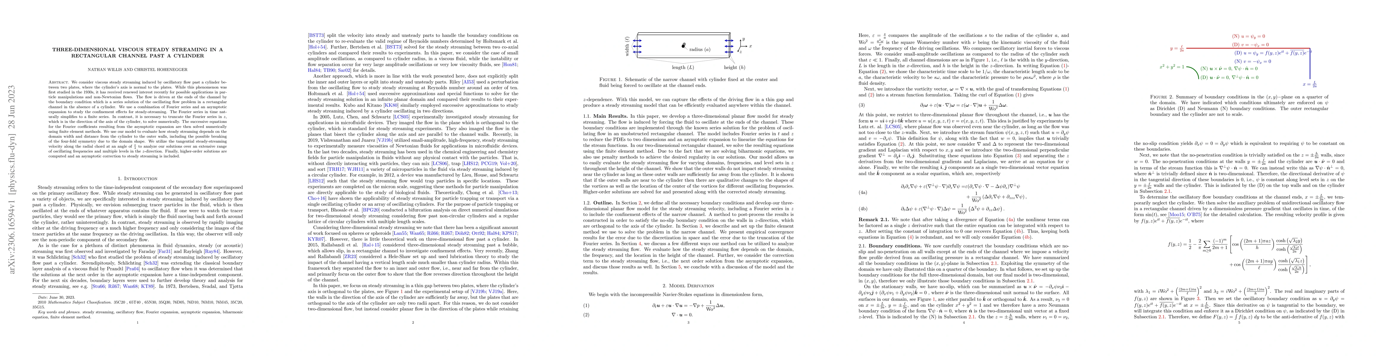 Thumbnail for Three-dimensional viscous steady streaming in a rectangular channel past
  a cylinder
