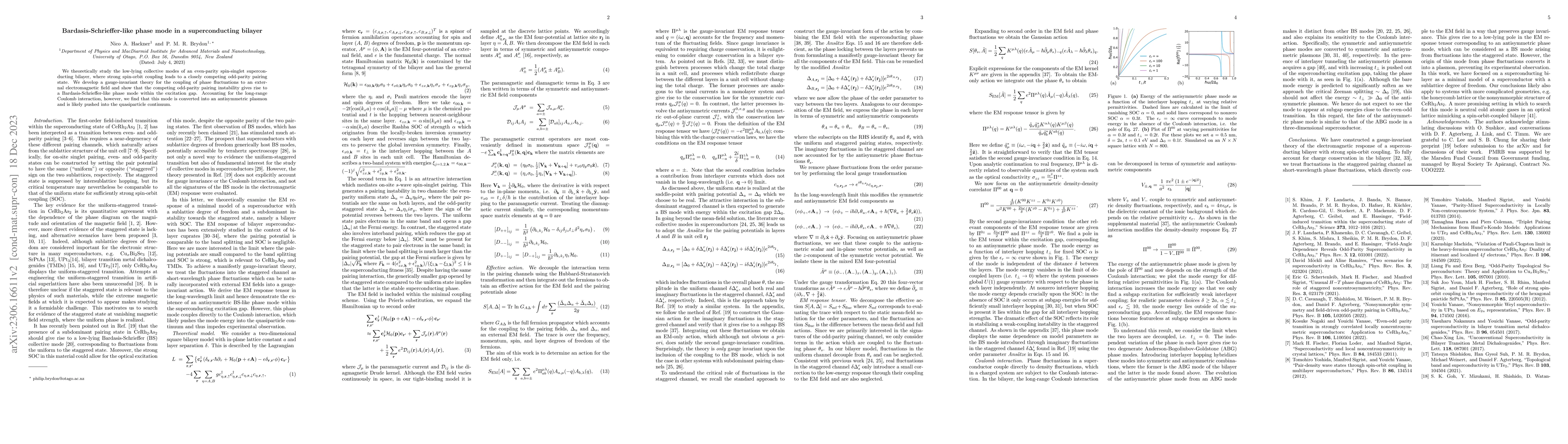 Thumbnail for Bardasis-Schrieffer-like phase mode in a superconducting bilayer