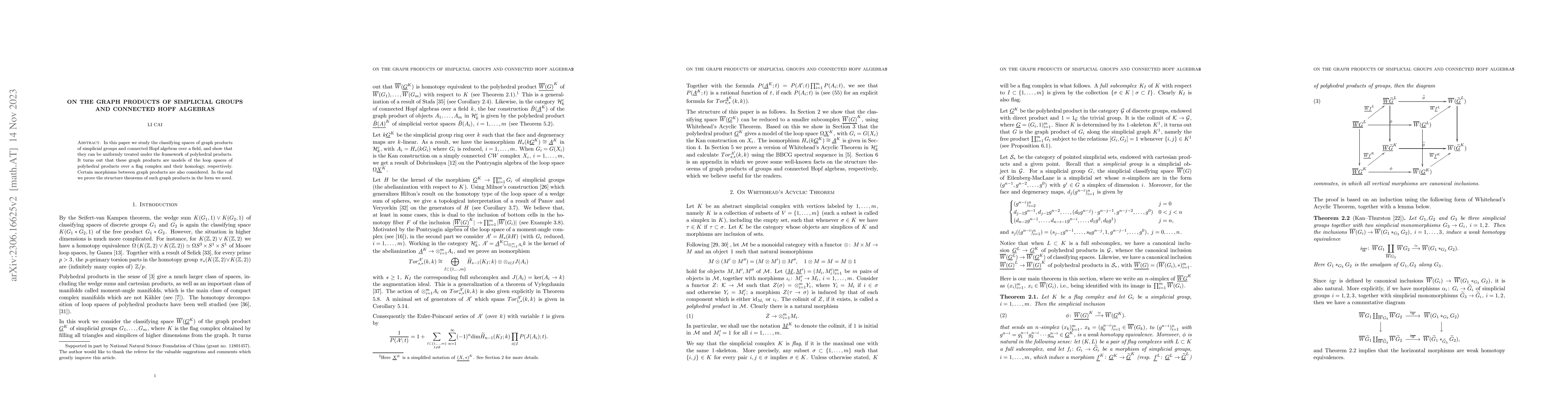 Thumbnail for On the graph products of simplicial groups and connected Hopf algebras