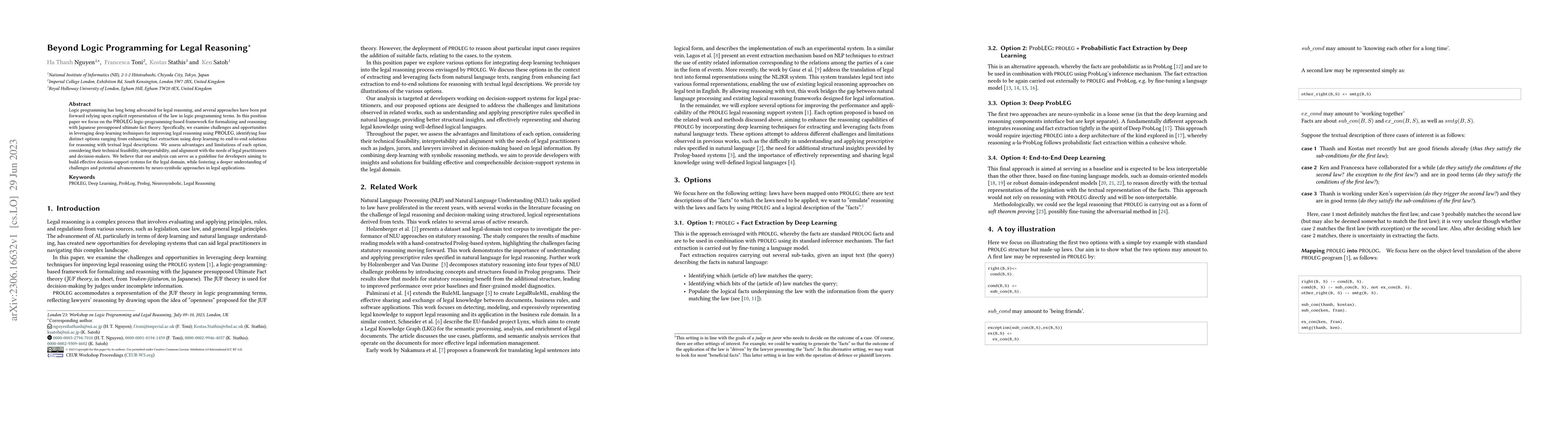 Thumbnail for Beyond Logic Programming for Legal Reasoning