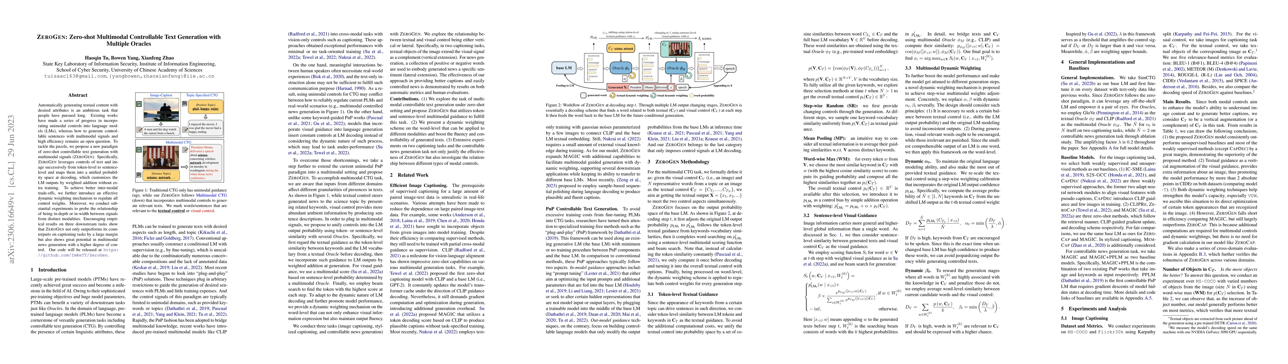 Thumbnail for ZeroGen: Zero-shot Multimodal Controllable Text Generation with Multiple
  Oracles
