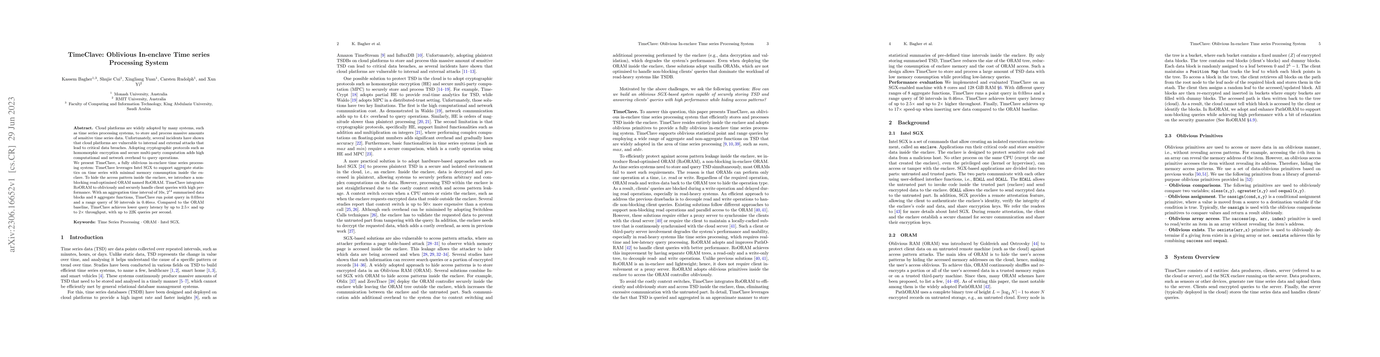 Thumbnail for TimeClave: Oblivious In-enclave Time series Processing System