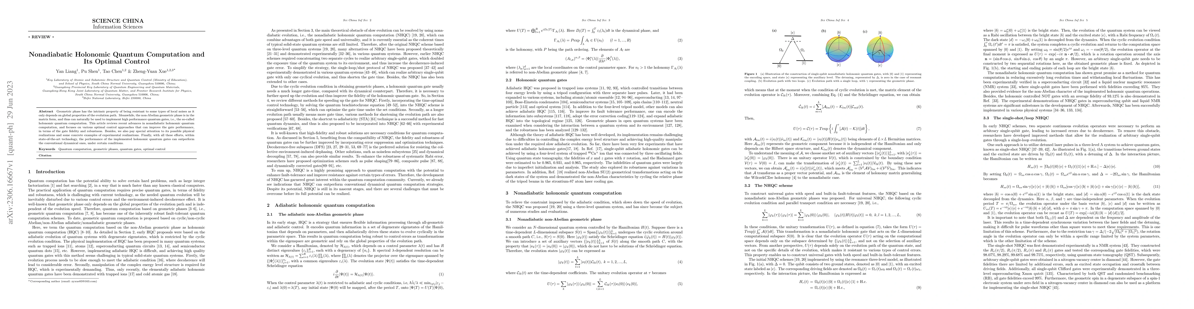 Thumbnail for Nonadiabatic Holonomic Quantum Computation and Its Optimal Control