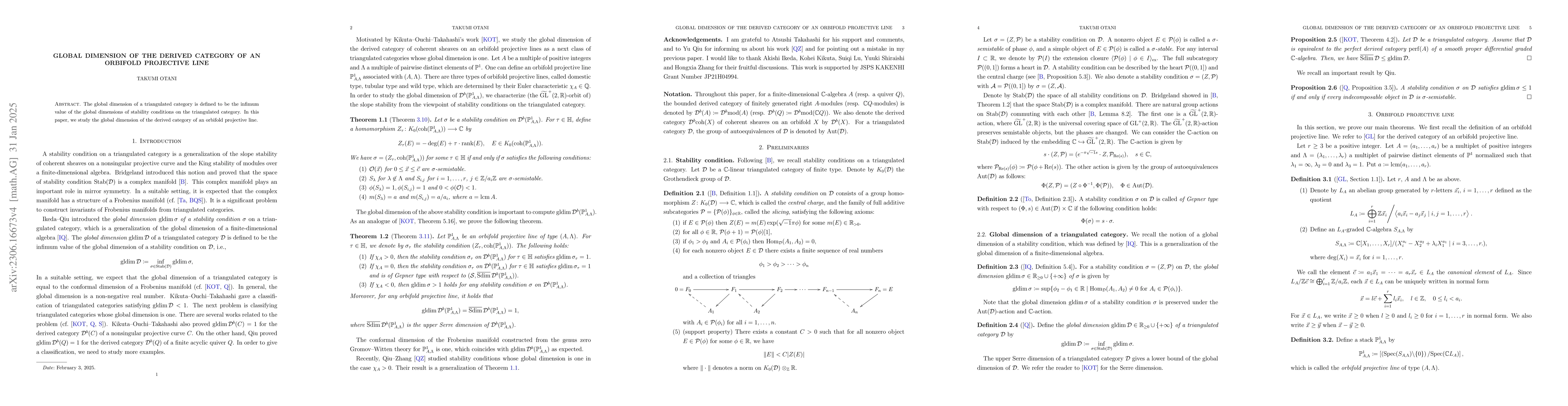 Thumbnail for Global dimension of the derived category of an orbifold projective line