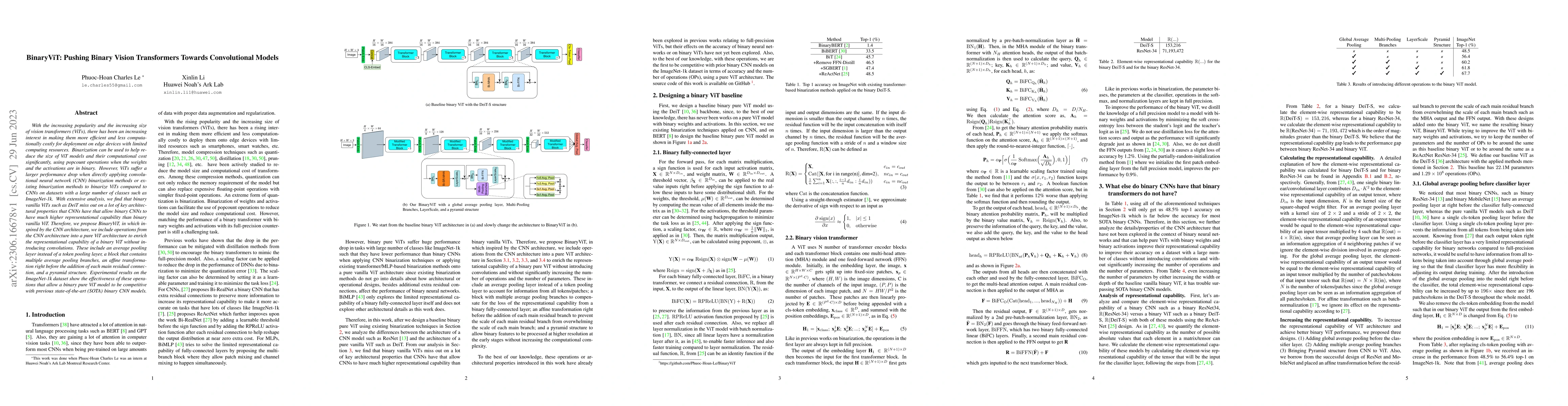 Thumbnail for BinaryViT: Pushing Binary Vision Transformers Towards Convolutional
  Models