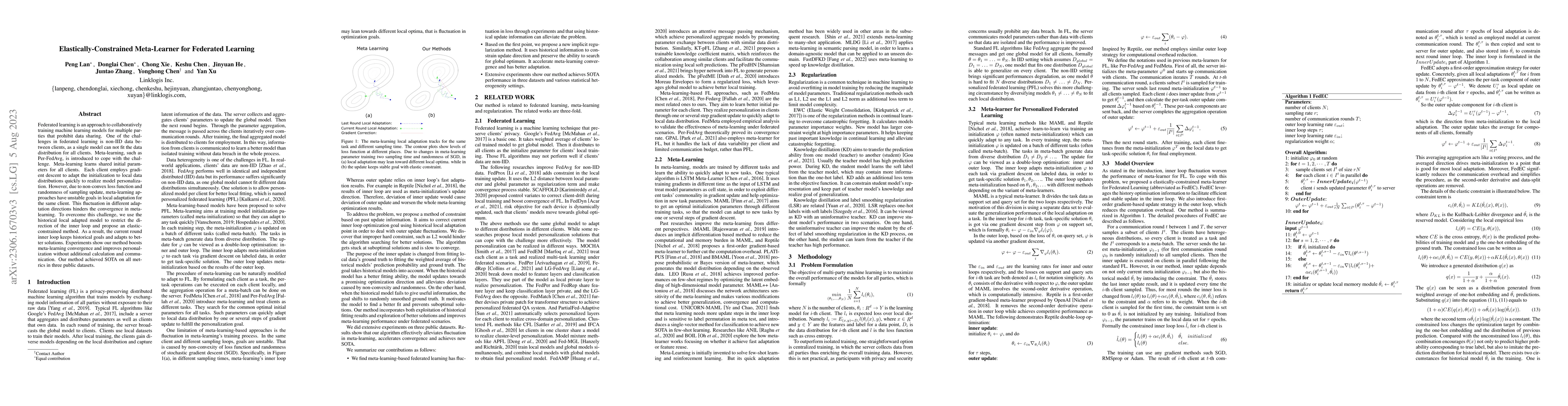 Thumbnail for Elastically-Constrained Meta-Learner for Federated Learning