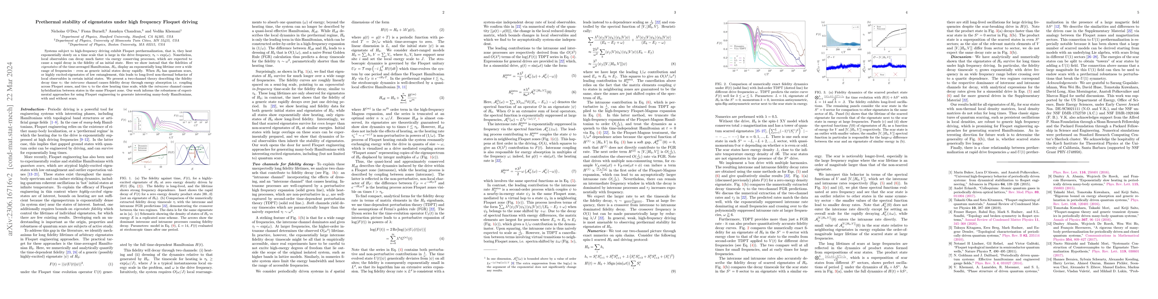 Thumbnail for Prethermal stability of eigenstates under high frequency Floquet driving