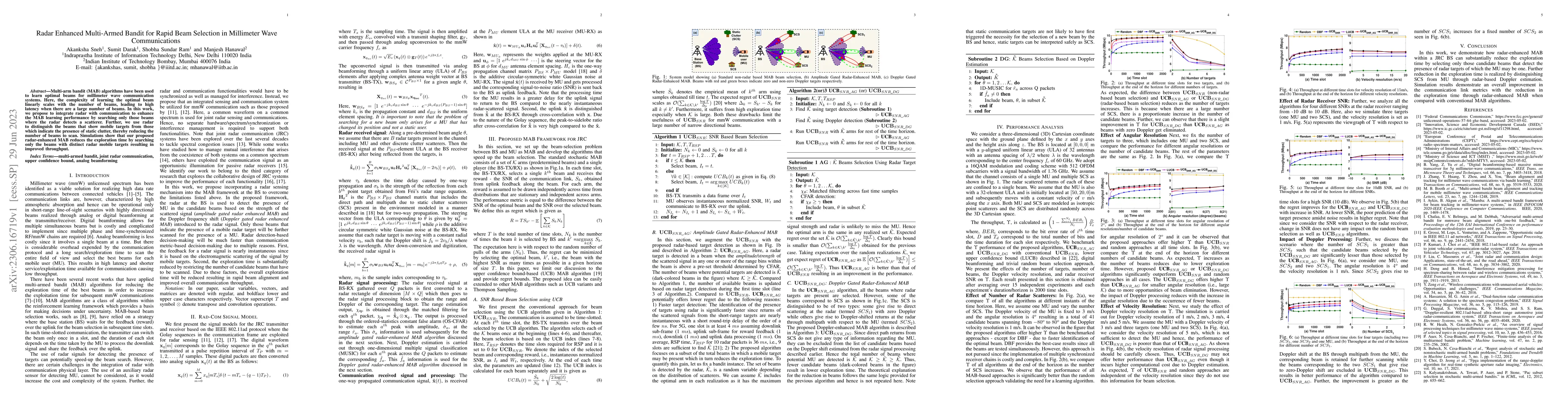 Thumbnail for Radar Enhanced Multi-Armed Bandit for Rapid Beam Selection in Millimeter
  Wave Communications