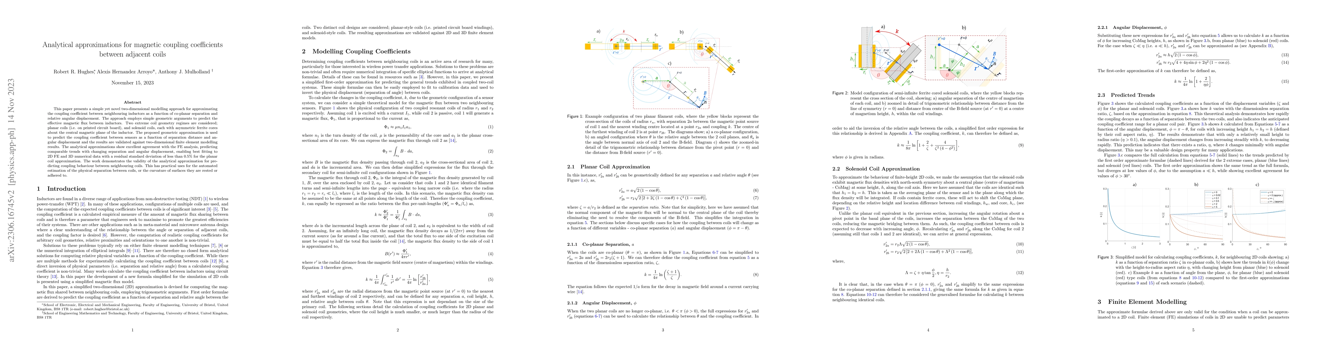 Thumbnail for Analytical approximations for magnetic coupling coefficients between
  adjacent coils