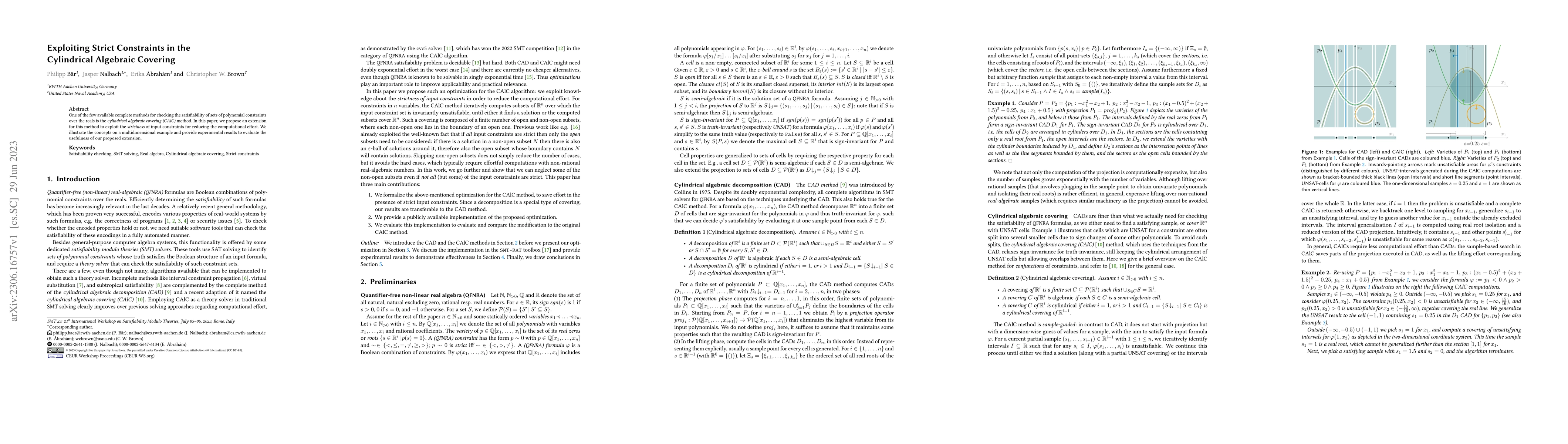 Thumbnail for Exploiting Strict Constraints in the Cylindrical Algebraic Covering