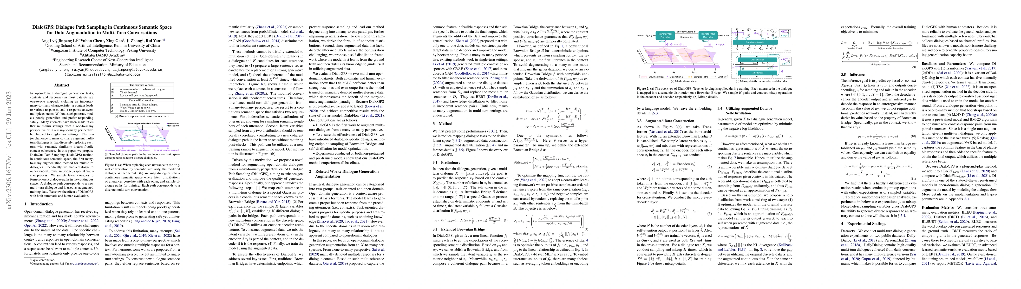 Thumbnail for DialoGPS: Dialogue Path Sampling in Continuous Semantic Space for Data
  Augmentation in Multi-Turn Conversations
