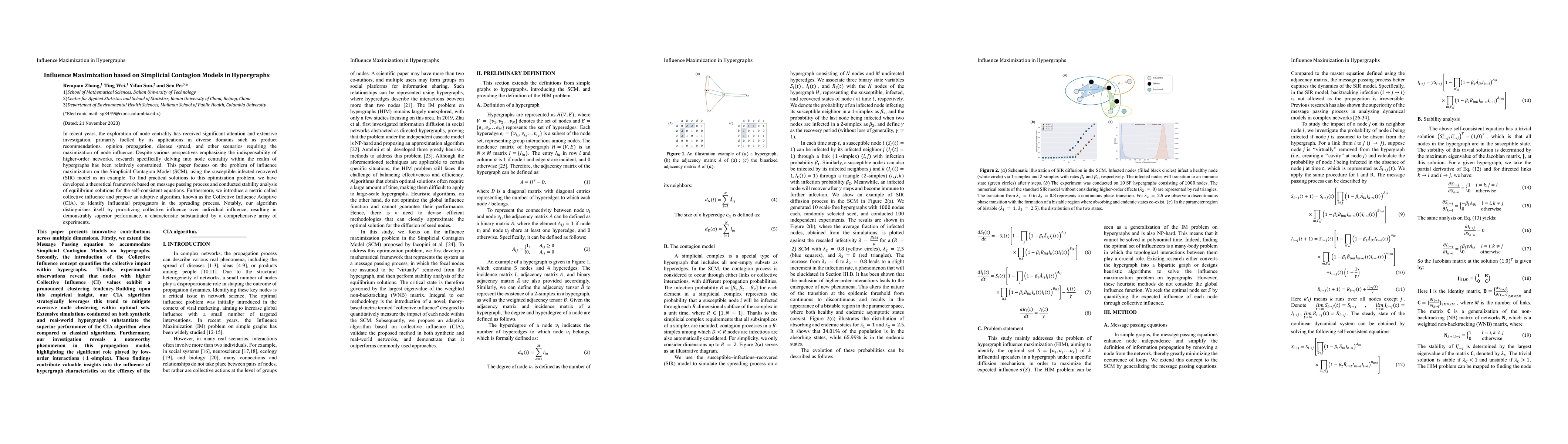 Thumbnail for Influence Maximization based on Simplicial Contagion Models in
  Hypergraphs