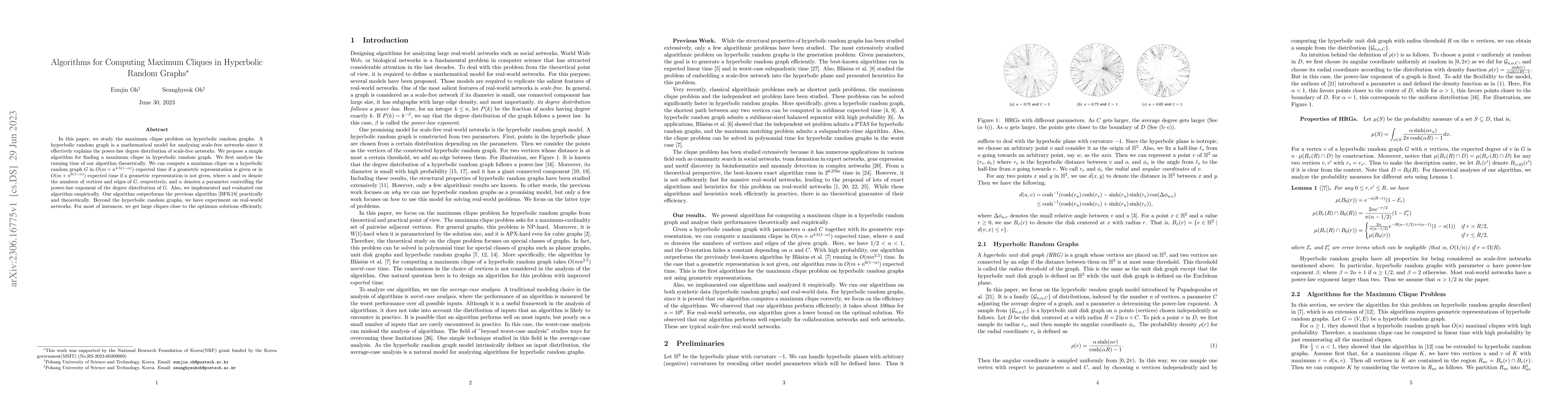 Thumbnail for Algorithms for Computing Maximum Cliques in Hyperbolic Random Graphs