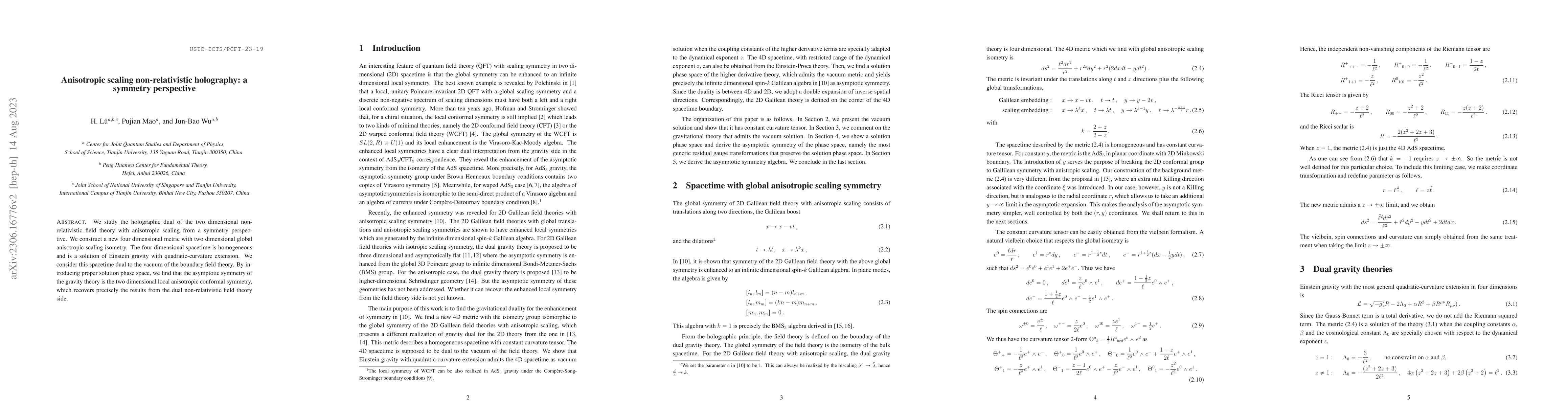 Thumbnail for Anisotropic scaling non-relativistic holography: a symmetry perspective