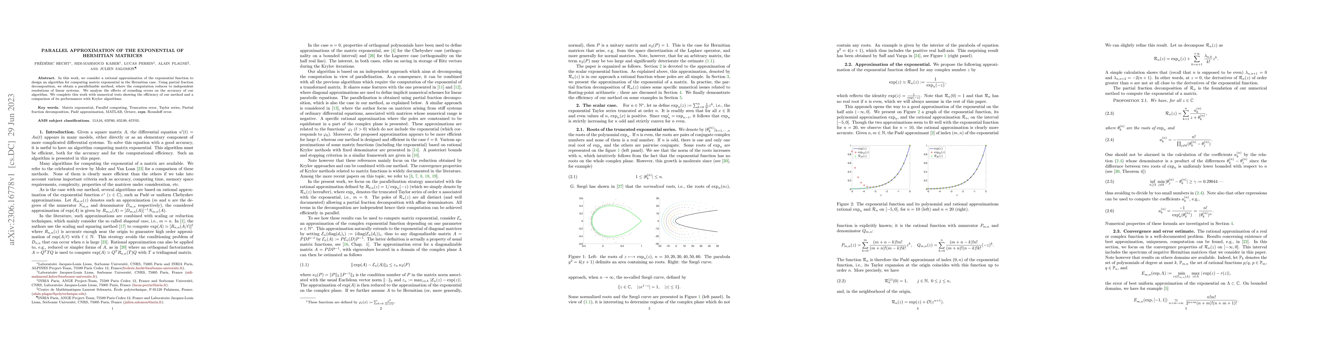 Thumbnail for Parallel approximation of the exponential of Hermitian matrices