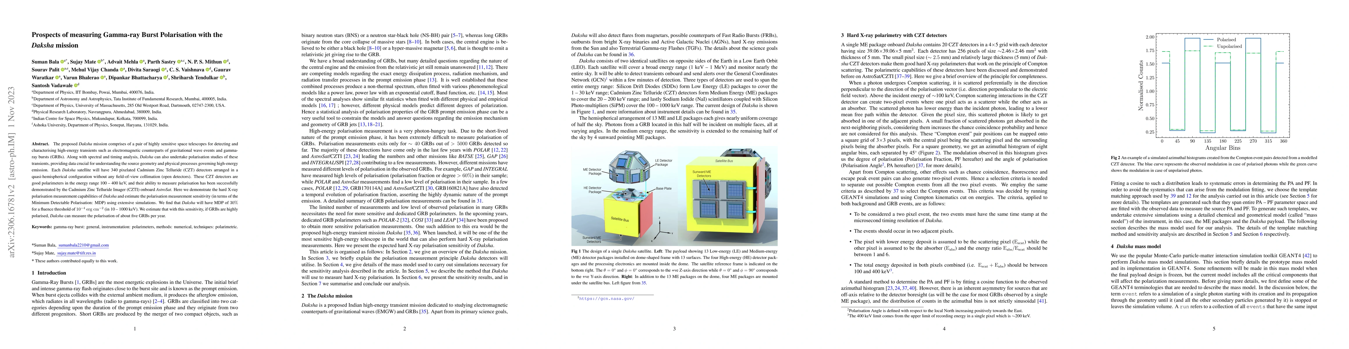 Thumbnail for Prospects of measuring Gamma-ray Burst Polarisation with the Daksha
  mission