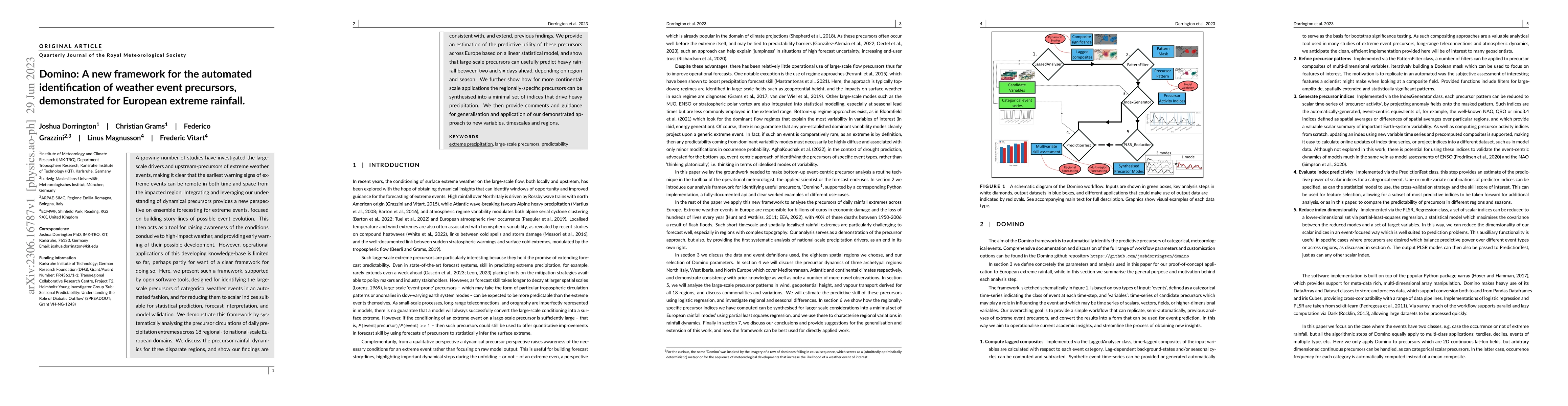 Thumbnail for Domino: A new framework for the automated identification of weather
  event precursors, demonstrated for European extreme rainfall