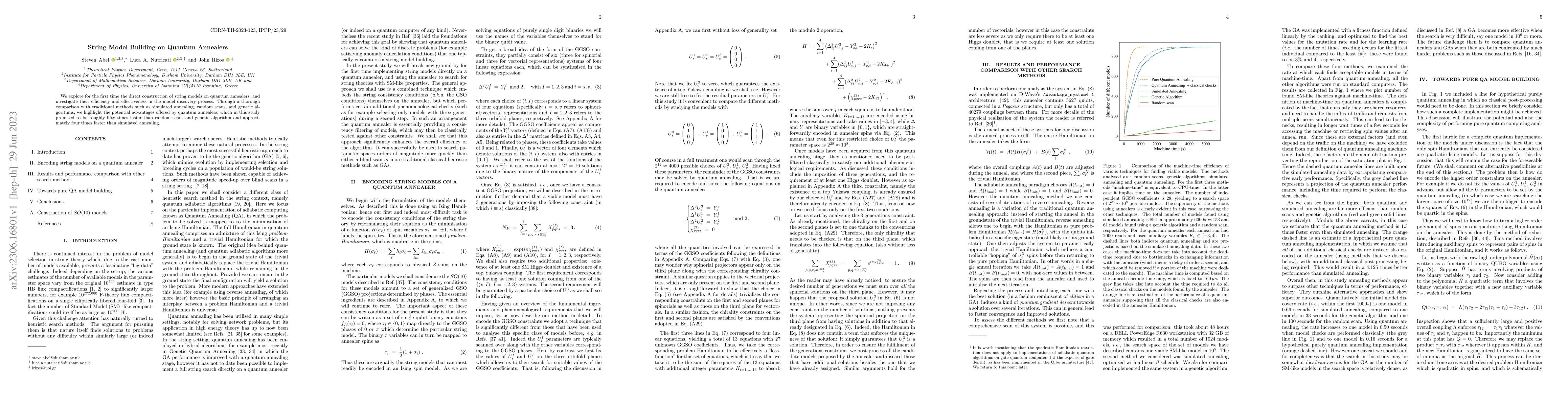 Thumbnail for String Model Building on Quantum Annealers
