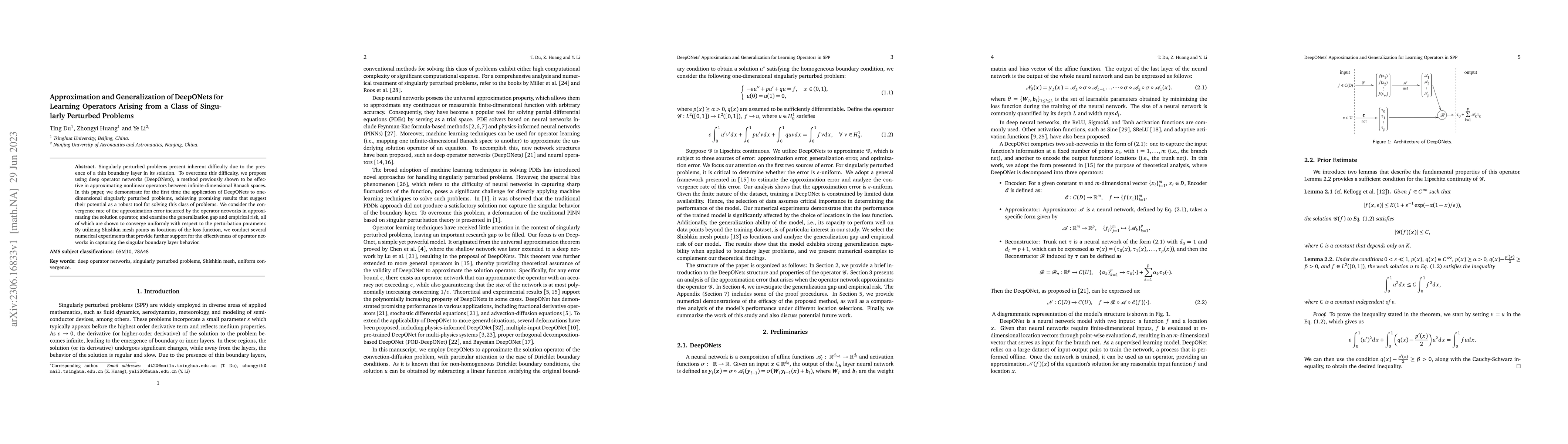 Thumbnail for Approximation and Generalization of DeepONets for Learning Operators
  Arising from a Class of Singularly Perturbed Problems