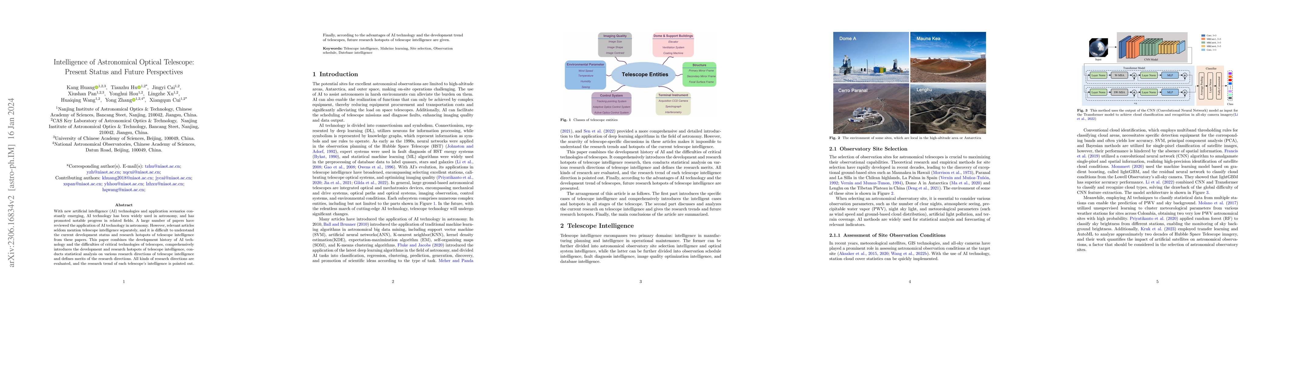 Thumbnail for Intelligence of Astronomical Optical Telescope: Present Status and
  Future Perspectives