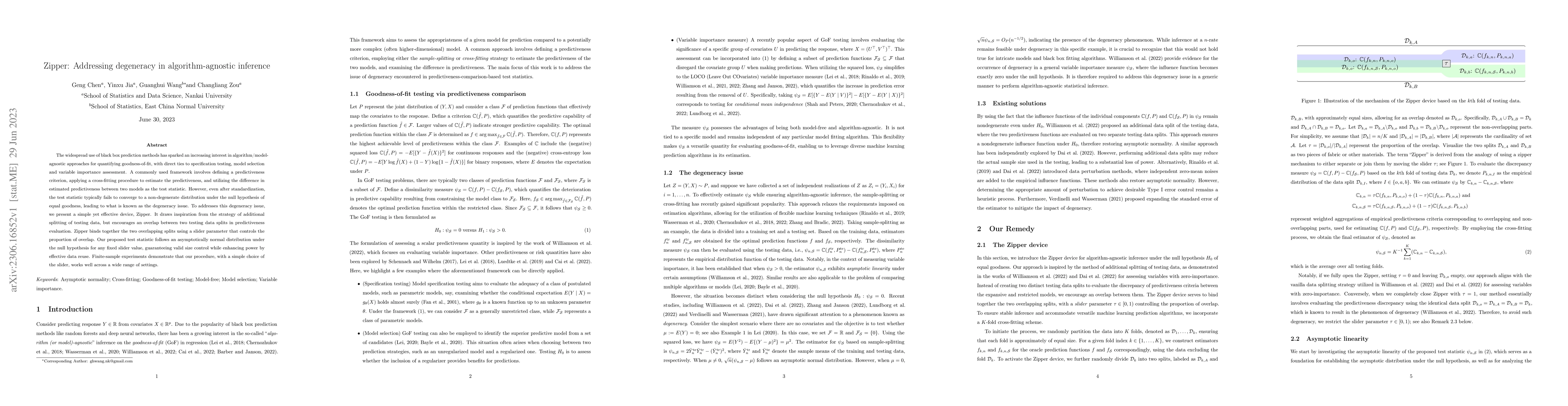 Thumbnail for Zipper: Addressing degeneracy in algorithm-agnostic inference